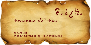 Hovanecz Árkos névjegykártya